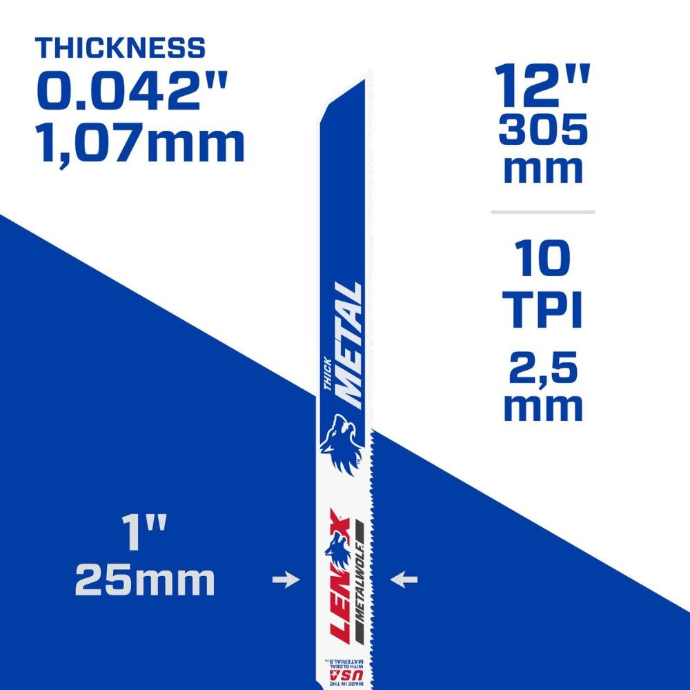 Lenox 20183B12110R METALWOLF 12 in. 10 TPI WAVE EDGE Reciprocating Saw Blade (25 PK) - 4