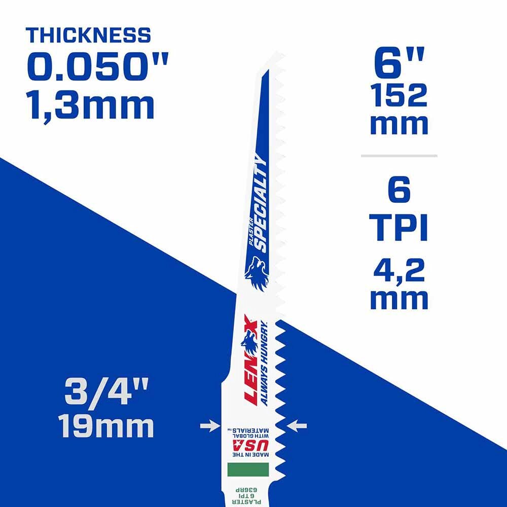 Lenox 20570636RP 6" 6 TPI SPECIALTY Reciprocating Saw Blade 5PK - 3