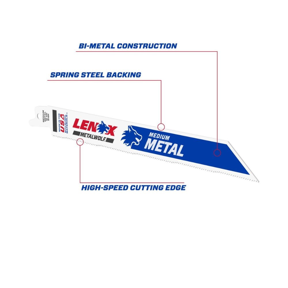 Lenox 20578818R 8 in. 18 TPI METALWOLF 8 in. 18 TPI WAVE EDGE Reciprocating Saw Blade (5 PK) - 4