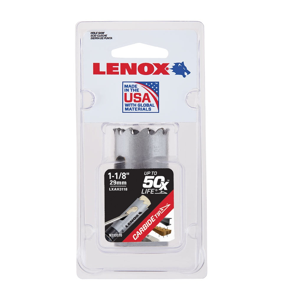 Lenox LXAH3118 1-1/8" CARBIDE TIP Hole Saw LX 1 1/8 29MM CTHS - 2