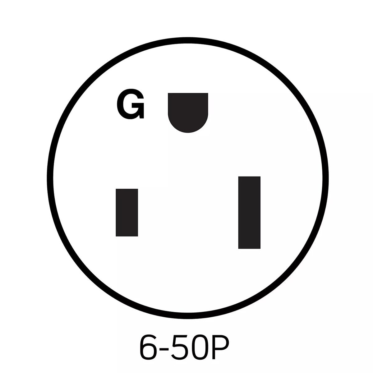 Leviton 9650-P 50 Amp 250 Volt NEMA 6-50P Angled Straight Blade Industrial Plug Black - 2