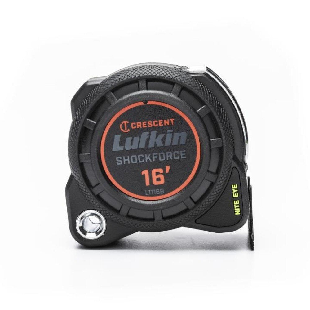 Crescent Lufkin L1116B-02 1-3/16" x 16' Shockforce Nite Eye G1 Dual Sided Tape Measure - 2