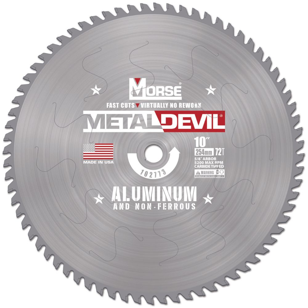 MK Morse CSM1072FNFC 10" 72T NF Circular Saw Blade