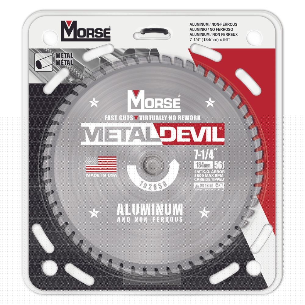 MK Morse CSM7255658FNFC 7-1/4" 56T NF 5/8 Circular Saw Blade - 2