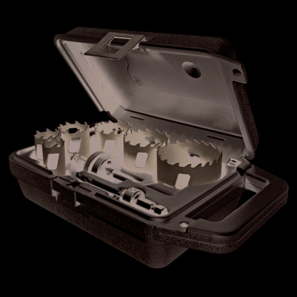 MK Morse MHSTK02E 8 piece, Carbide Tipped Hole Saw, Electricians Kit