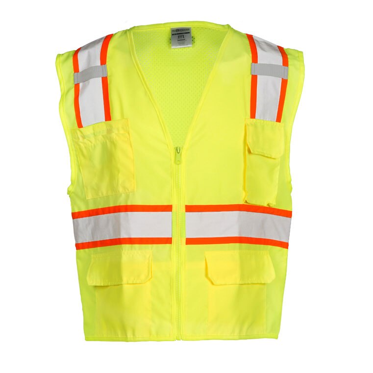 ML Kishigo 1163-XL Lime Solid Front with Mesh Back Vest, XL