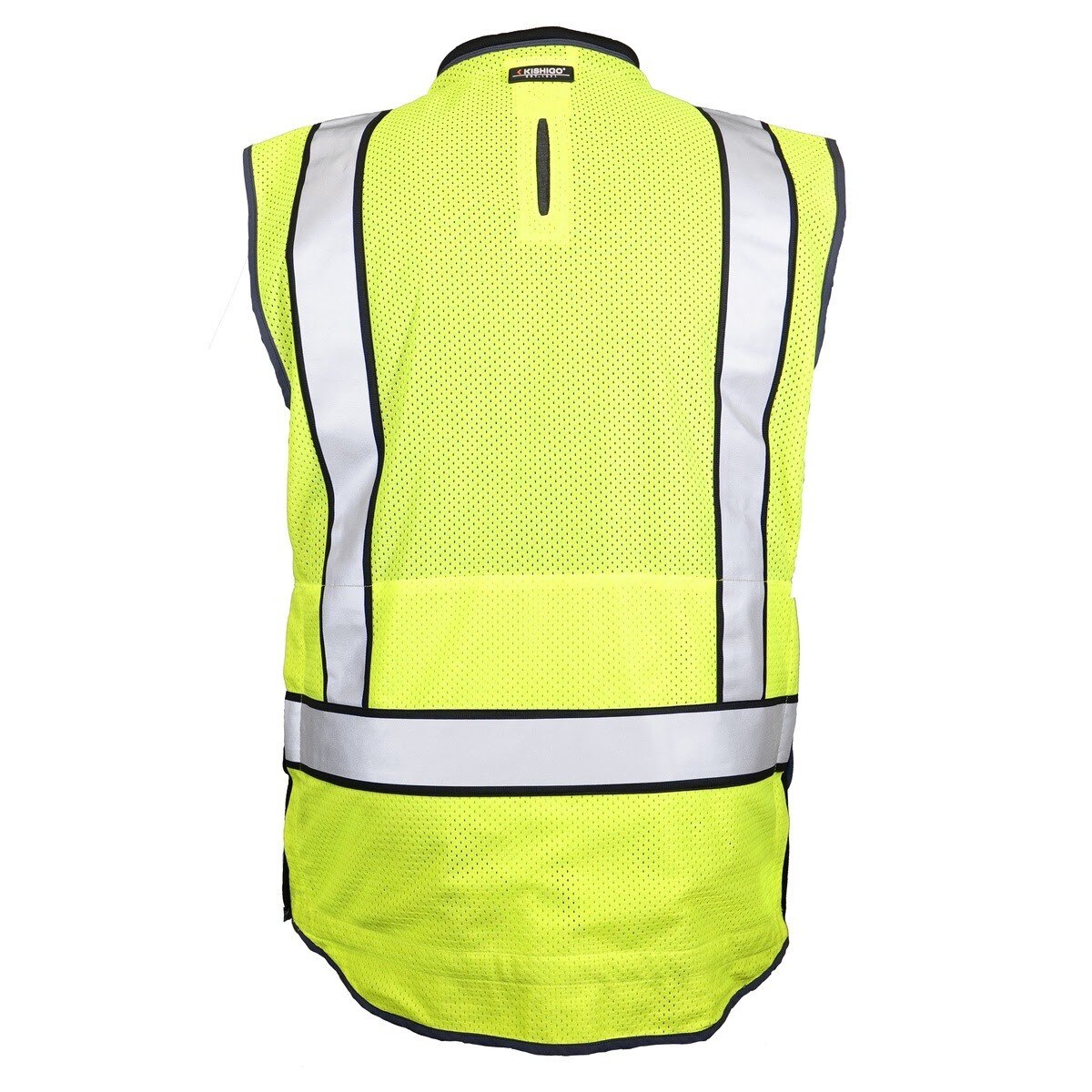 ML Kishigo 1820-M Premium Tool Tethering Safety Vest with 54" Max Tether Length ANSI Class 2 Lime Black Size M (Each) - 2