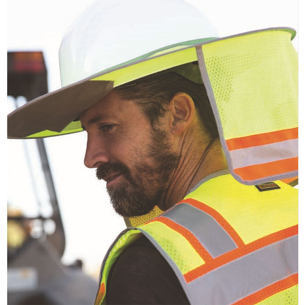 ML Kishigo 2873 Full Brim Sunshield Lime w/ Neck Shade - 2