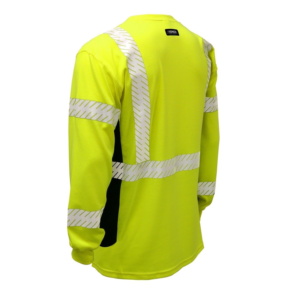 ML Kishigo F506-4X Premium Black Series FR Long Sleeve Safety T-Shirt 2" Breathable Reflective Lime ANSI Class 3 (1 Each) - 4
