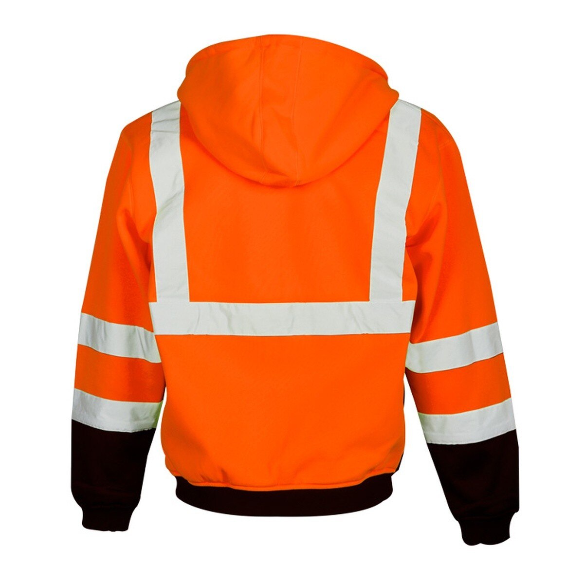 ML Kishigo JS103-3X Hi-Vis Hoodie Sweatshirt with Zipper ANSI 107 Type R Class 3 Orange 3X-Large (1 Each) - 2
