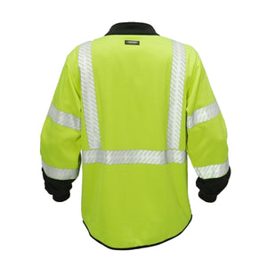 ML Kishigo JS161-XL Class 3 Lime Mock Neck Zip Sweatshirt with 2" Reflective Tape (Each) - 2