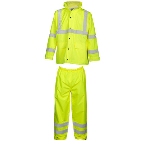 ML Kishigo RW110-XXL Class 3 Economy Series Lime Rainsuit 2X - 3X