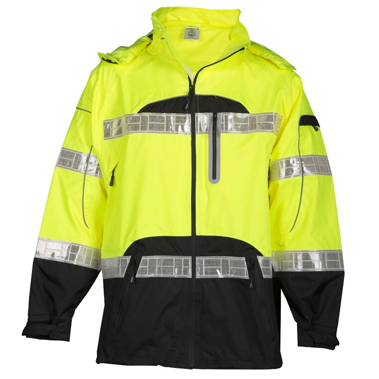 ML Kishigo RWJ106-S/M Black Series Class 3 HiVis Rain Jacket, Lime, S/M