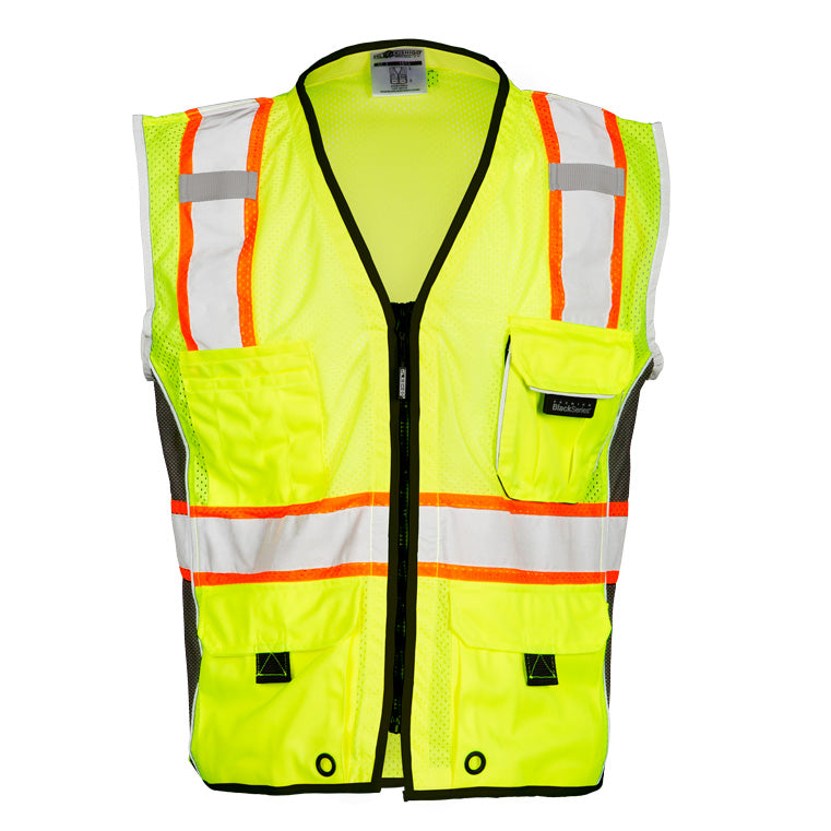 ML Kishigo 1513-5X 5X Lime Premium Black Series Heavy Duty Vest