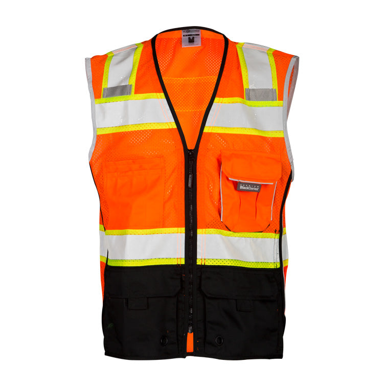 ML Kishigo 1516-5X 5X Orange Premium Black Series Black Bottom Vest
