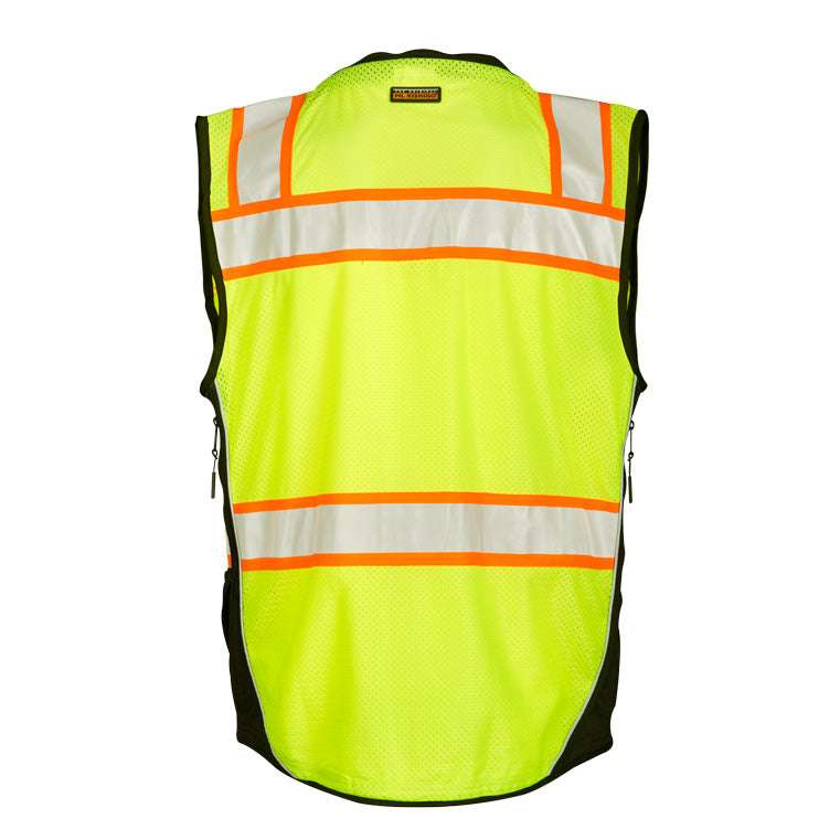 ML Kishigo S5002-XL XL Lime Premium Black Series Surveyors Vest - 2