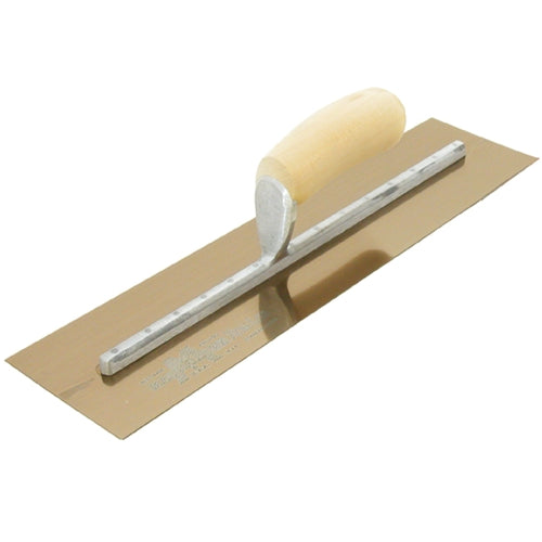 MarshallTown MXS81GS 13905 - 18 X 4 Golden Stainless Finishing Trowel-Curved Wood Handle