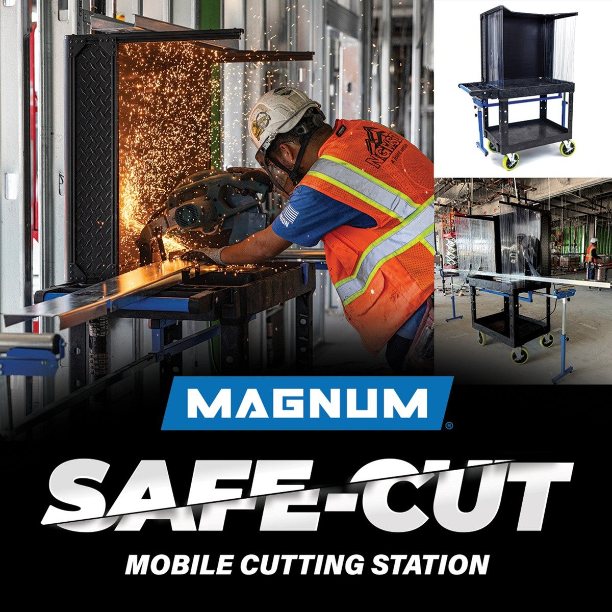 Magnum Tool CART4426-APP-CT Safe-Cut Mobile Cutting Station for Steel Stud and Conduit Cutting - 6