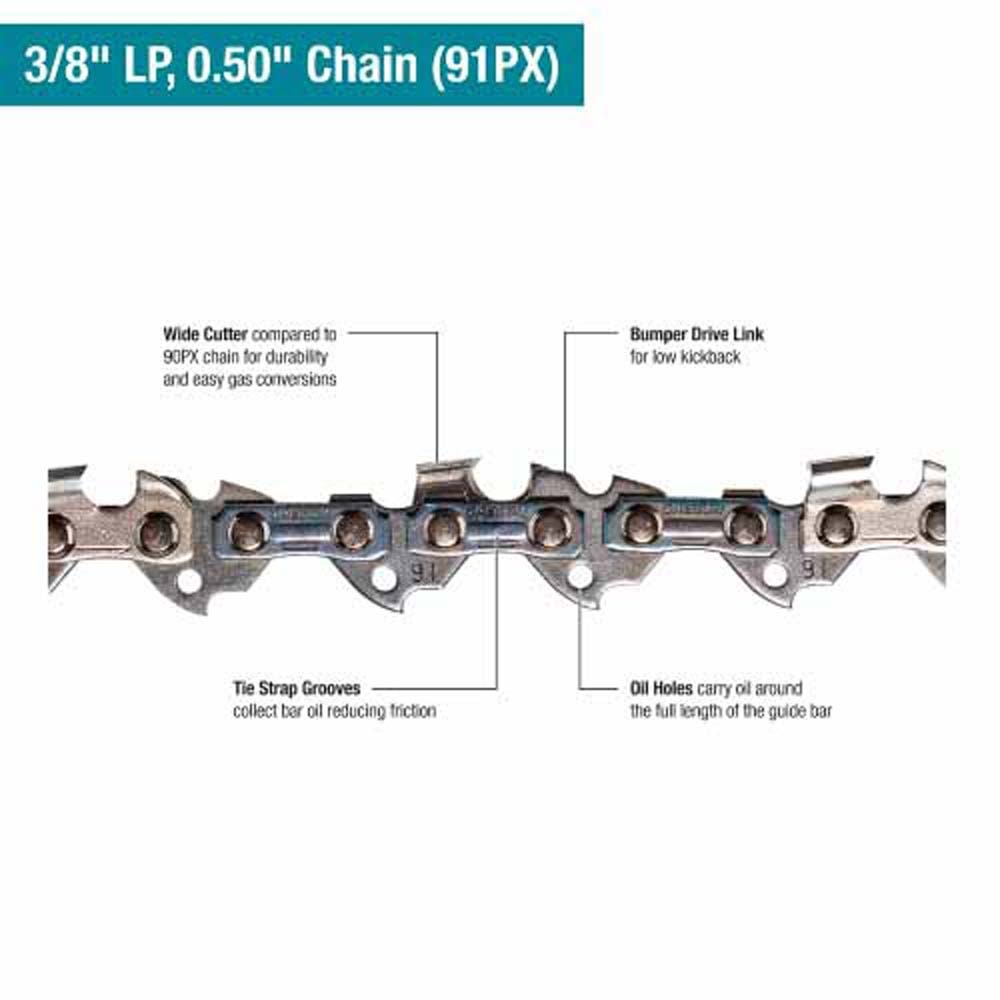 Makita E-18225 18" Saw Chain, 3/8" LP, .050", 62, Low Kickback - 2
