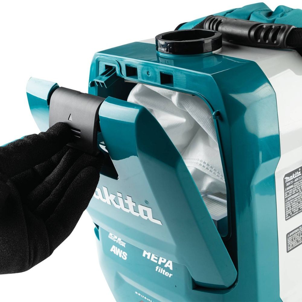 Makita GCV06Z 40V max XGT Brushless Cordless 1/2 Gallon HEPA Filter Backpack Dry Dust Extractor, AWS Capable, Tool Only - 13
