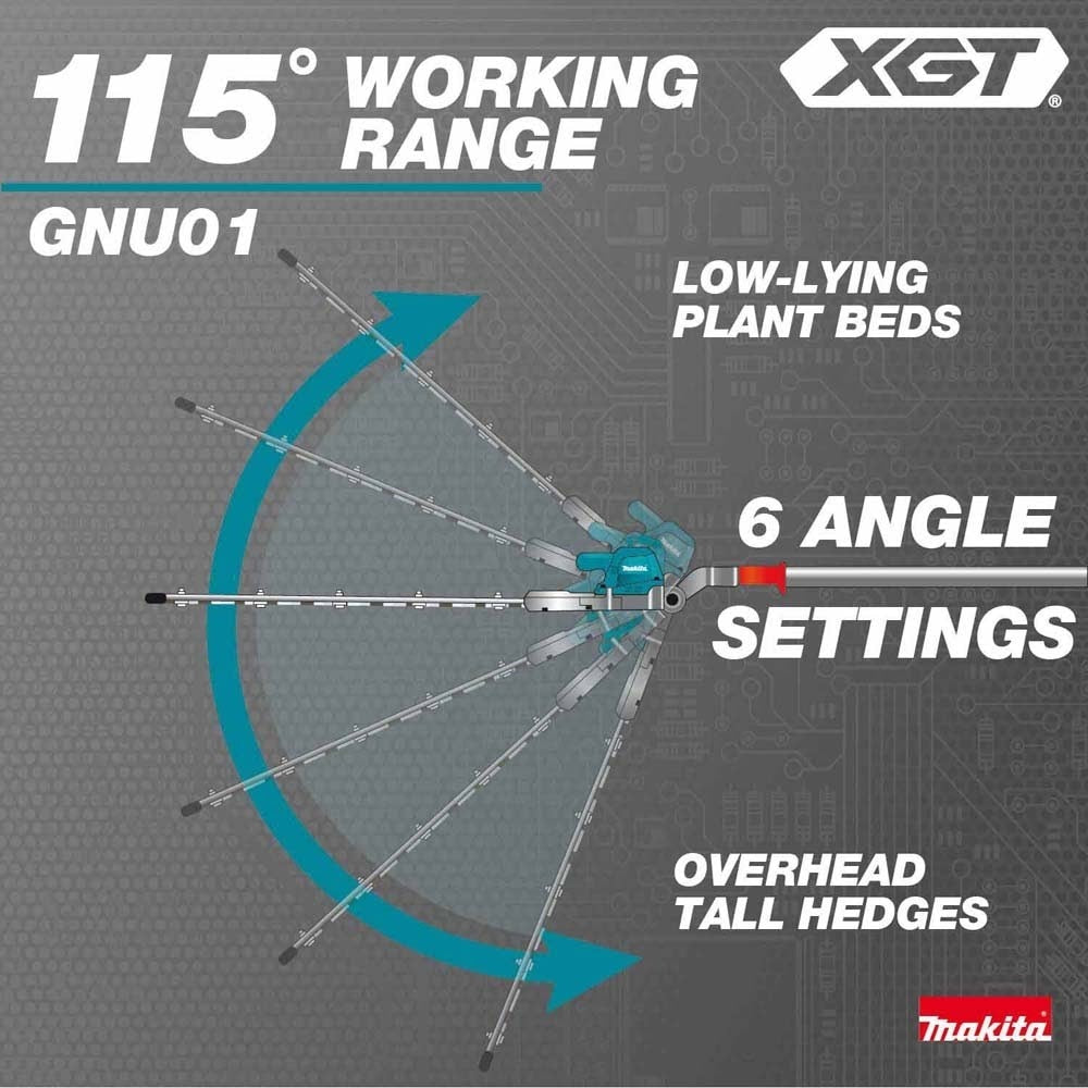 Makita GNU01M1 40V max XGT Brushless Cordless 24" Articulating Pole Hedge Trimmer Kit (4.0Ah) - 16