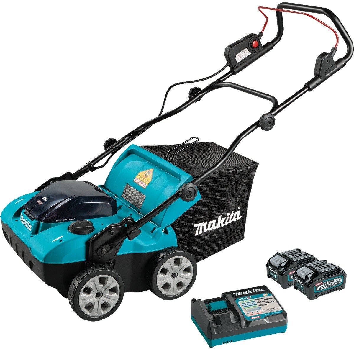 Makita GVU01SM 40V max XGT Brushless Cordless 15 in Dethatcher Scarifier Kit (2 4.0Ah Batteries) - 2