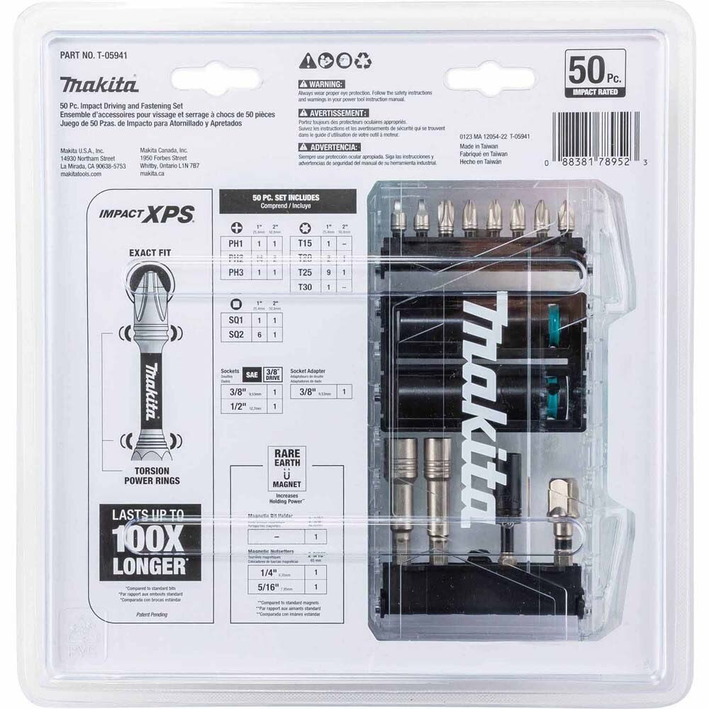 Makita T-05941 Impact XPS 50 Pc. Impact Driving and Fastening Bit Set - 3