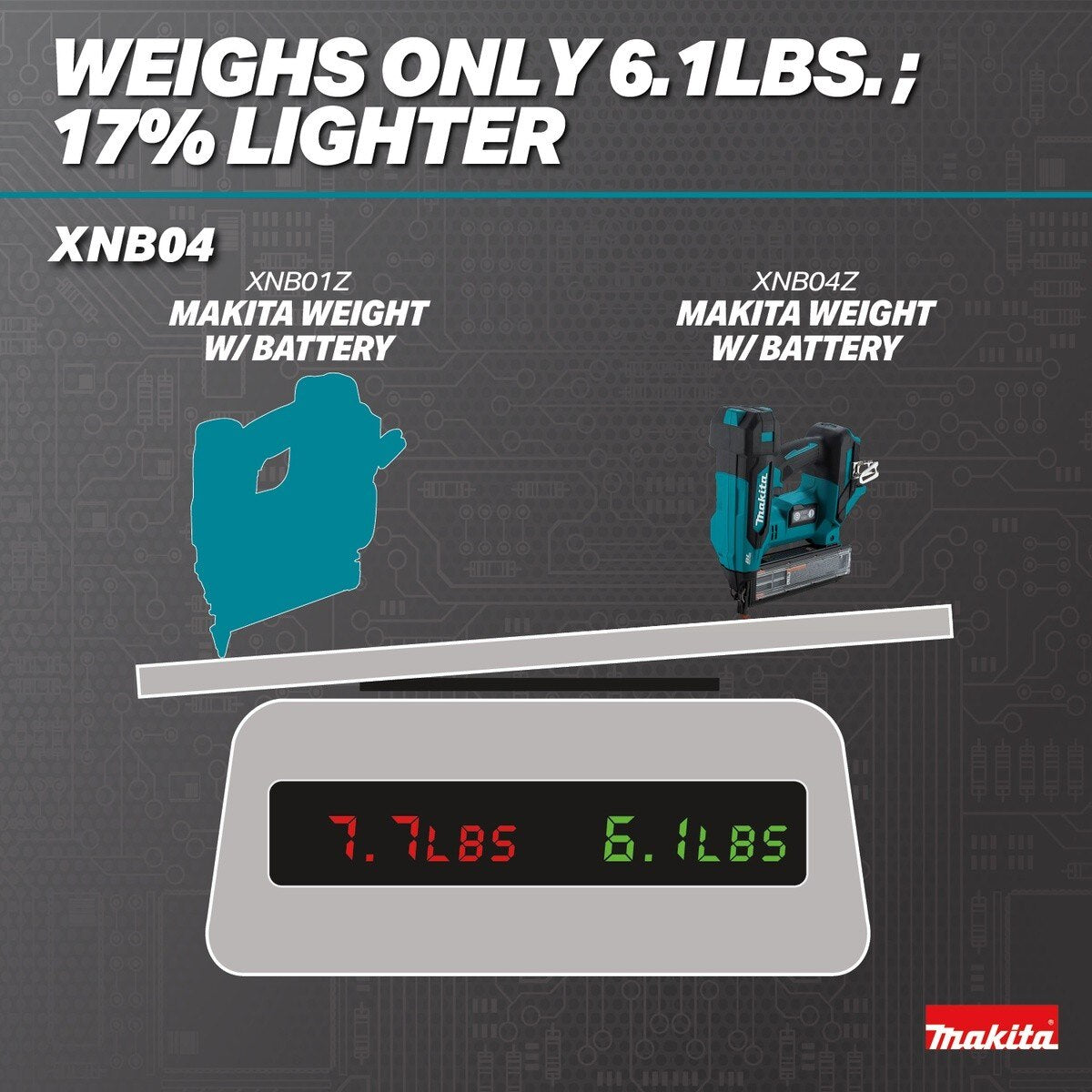 Makita XNB04Z 18V LXT Brushless Cordless 18 Gauge Brad Nailer, Tool Only - 8