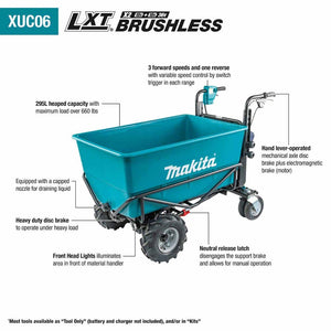 Makita XUC06Z 36V (18V X2) LXT Brushless Material Handling, Flat Bucket, Tool Only - 2