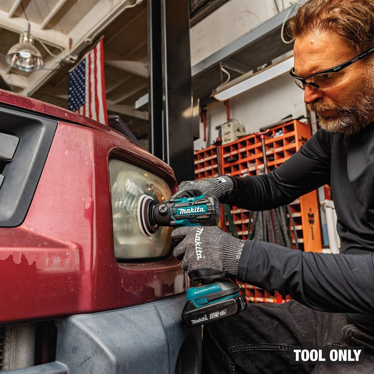 Makita XVP01Z 18V LXT Lithium?Ion Brushless Cordless 3" Polisher / 2" Sander, Tool Only - 16