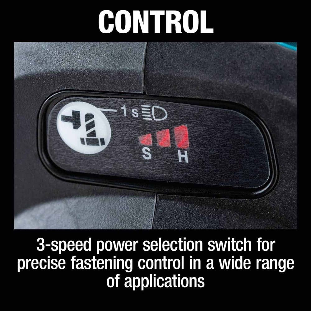 Makita XWT19T 18V LXT Lithium-Ion Brushless Cordless 3-Speed 1/2" Sq. Drive Impact Wrench Kit w/ Detent Anvil (5.0Ah) - 10