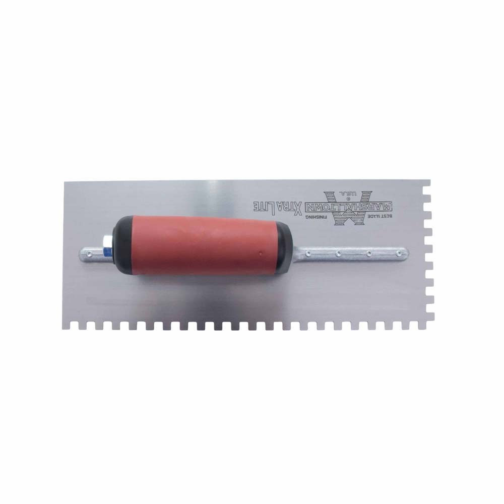 MarshallTown 702SD 1/4 in. x 1/4 in. x 1/4 in. Square Notch Trowel with DuraSoft Handle - 2