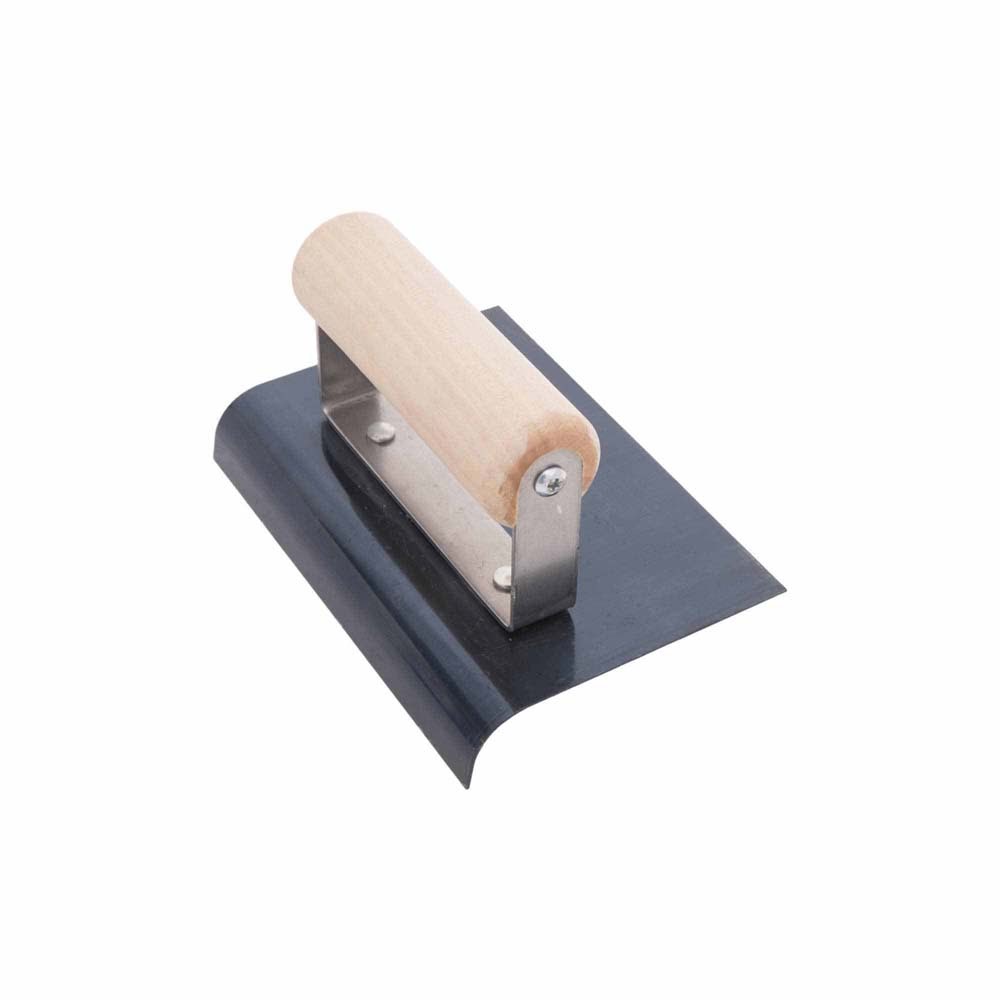 MarshallTown CE561B QLT Blue Steel Hand Edger 6" x 6" 3/8" Radius 1/2" Lip Wood Handle
