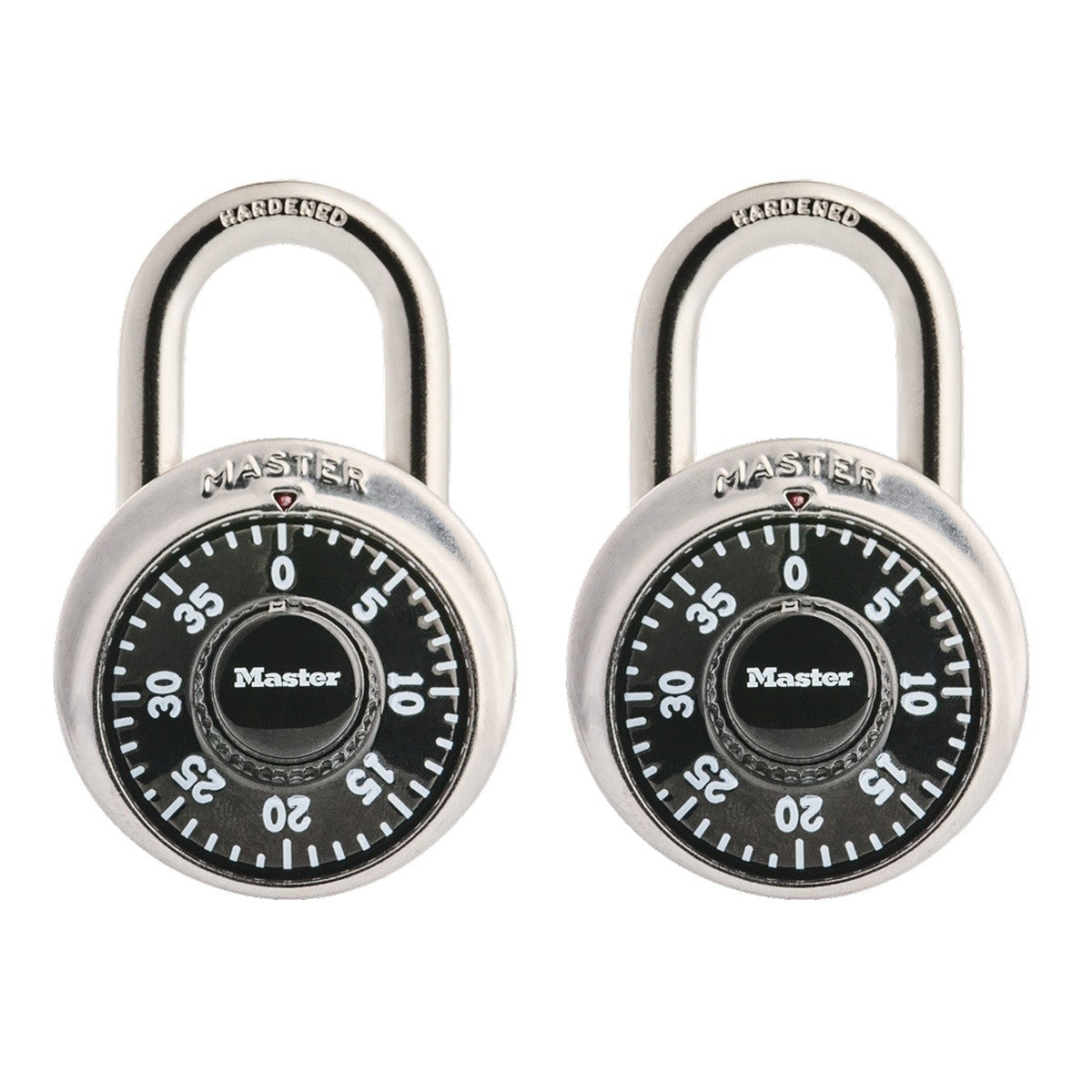 MasterLock 1500T 1-7/8" Combination Dial Padlock with Hardened Steel Shackle (2 Pack)