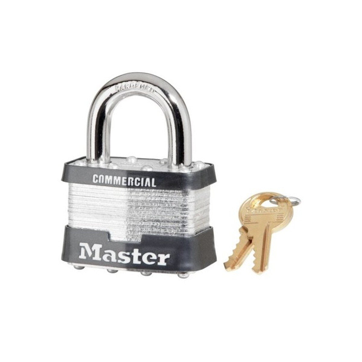 MasterLock 5KAW1RSV Keyed Alike Laminated Steel Padlock with Hardened Steel Shackle (Includes Keys)