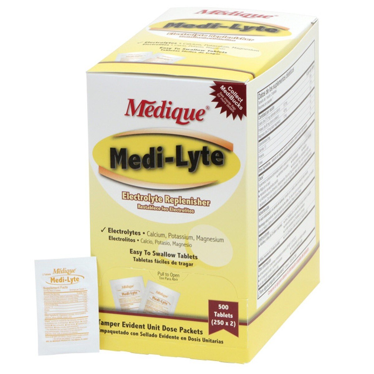 Medique Products 03013 Medi-Lyte Electrolyte Replenisher Tablets for Heat Stress and Muscle Cramps (500 Tablets)