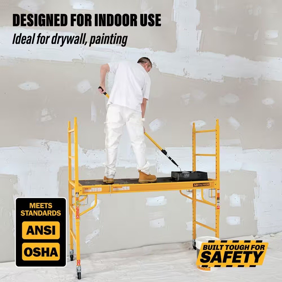 MetalTech I-CISCH1 6 ft Steel Bakers Scaffold with Anti-Slip Trap Door Deck - 4