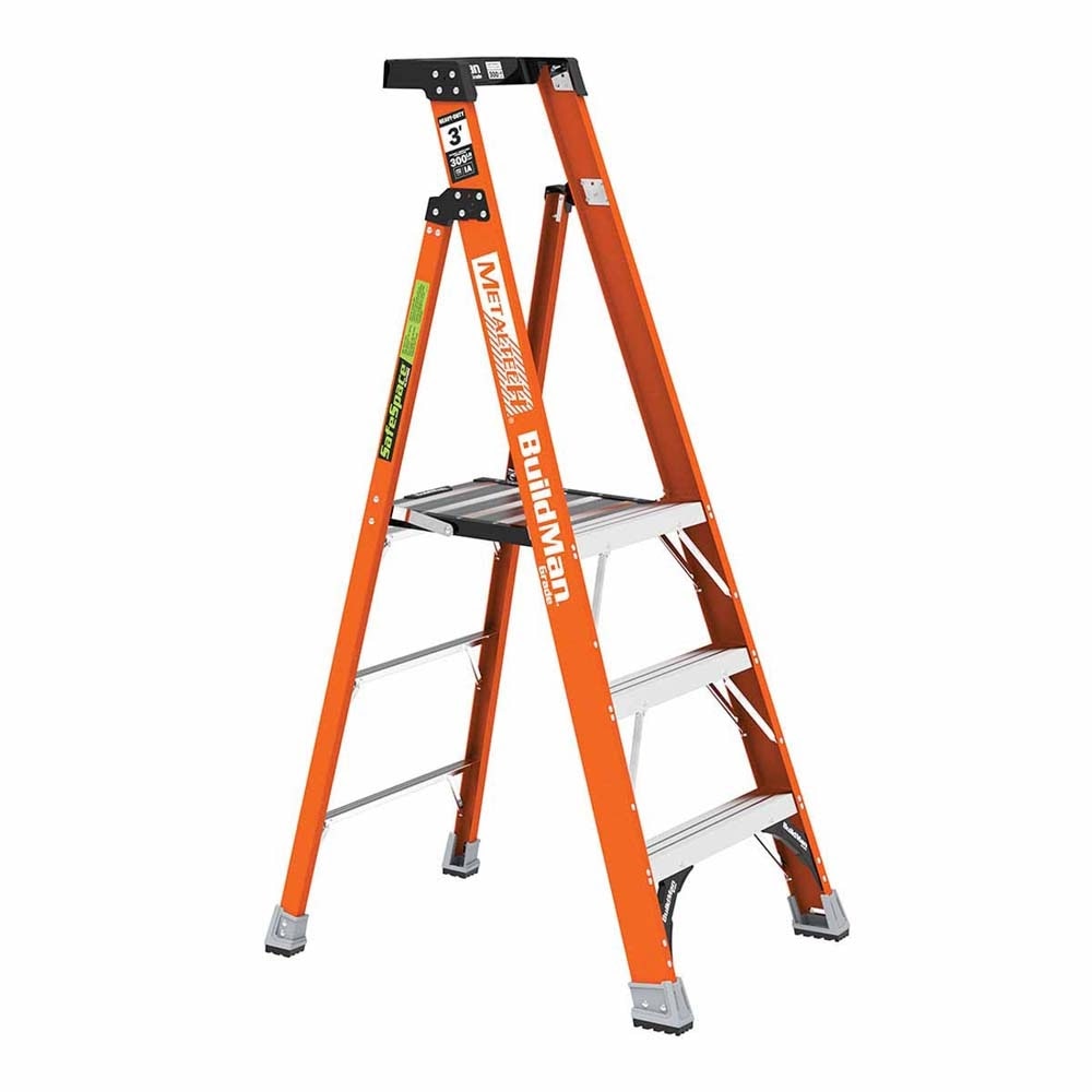 Metal Tech E-PSFB3T1A 3' Safespace Platform Fiberglass Step Ladder