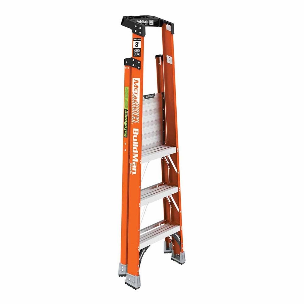Metal Tech E-PSFB3T1A 3' Safespace Platform Fiberglass Step Ladder - 2