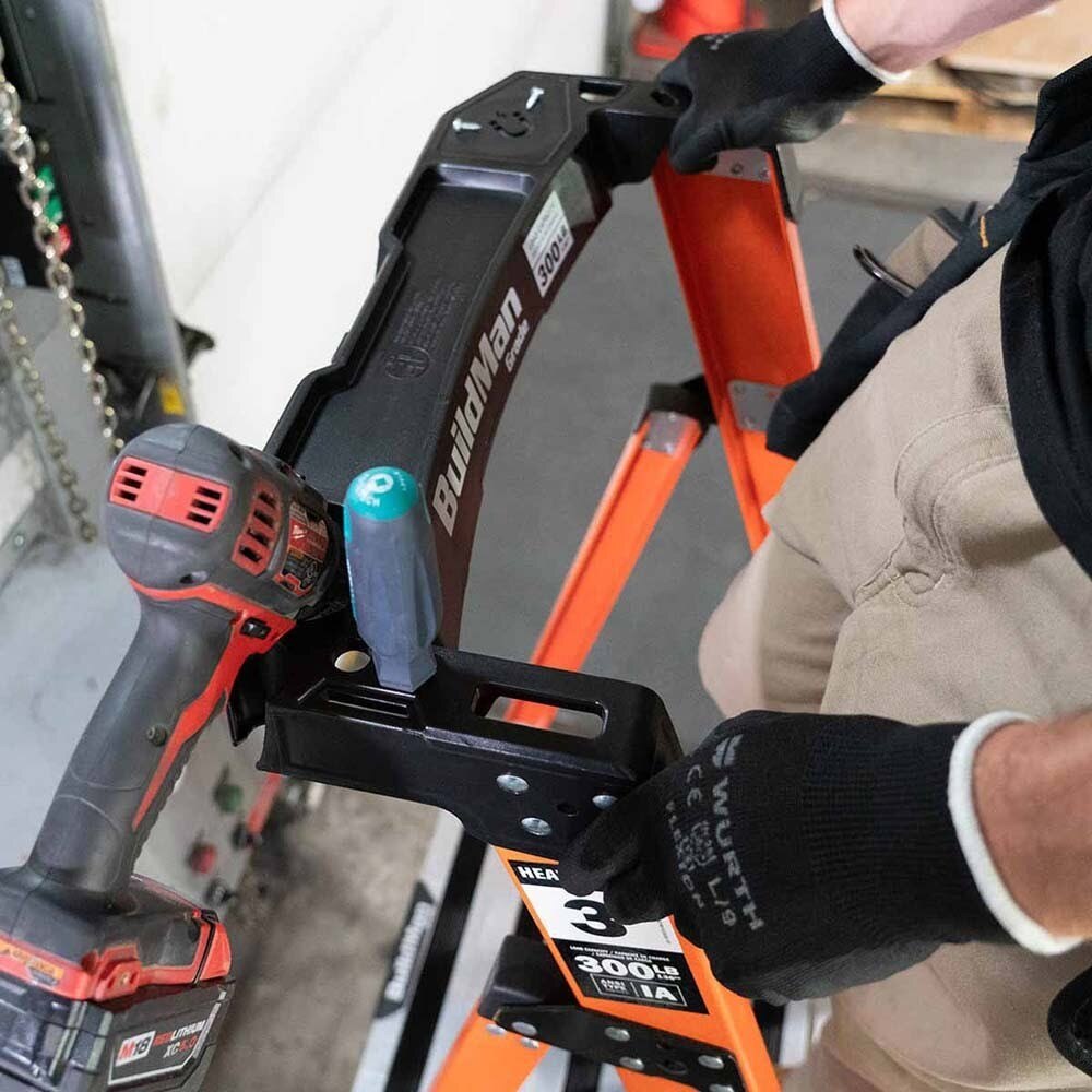 Metal Tech E-PSFB3T1A 3' Safespace Platform Fiberglass Step Ladder - 8