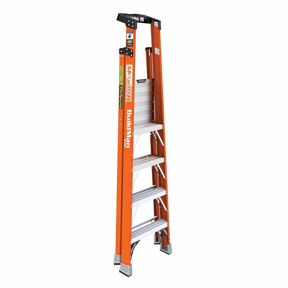Metal Tech E-PSFB4T1A 4' Safespace Platform Fiberglass Step Ladder - 2