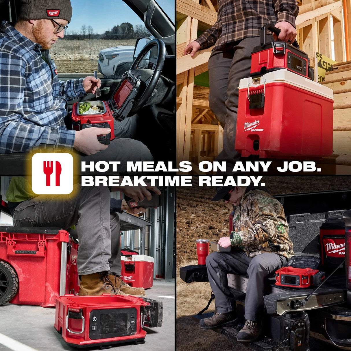 Milwaukee 0811-20 M18 Jobsite Lunch Warmer with Stainless Steel Containers (2 Containers) - 2