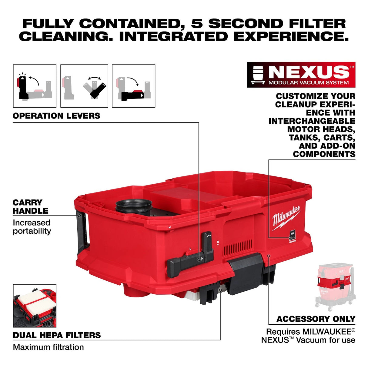 Milwaukee 0991-20 NEXUS Dedicated Filter Cleaner - 4