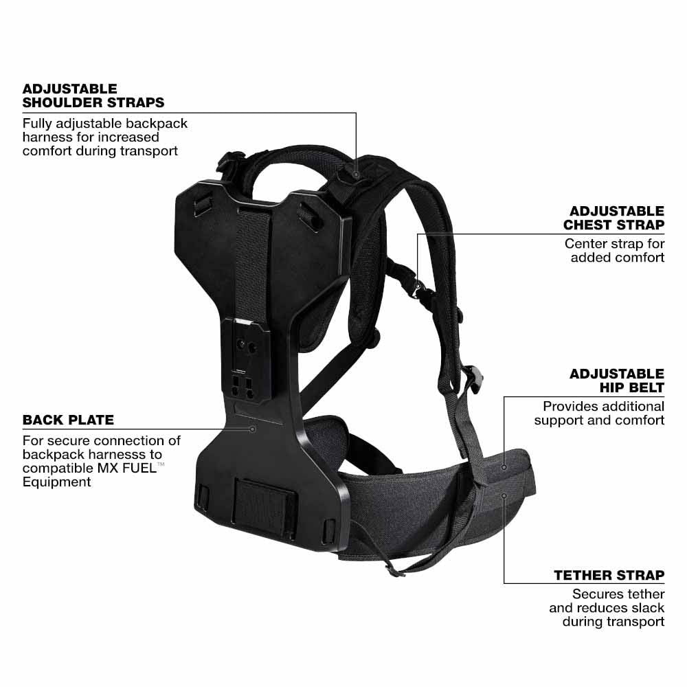 Milwaukee 1000 Backpack Harness Kit - 4