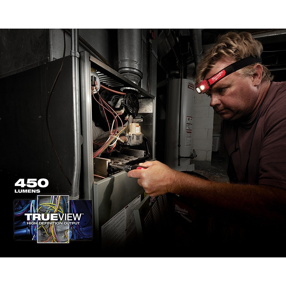 Milwaukee 2104 Spot/Flood Headlamp 450 Lumens 5-Modes (3-AAA Batteries Included) - 5