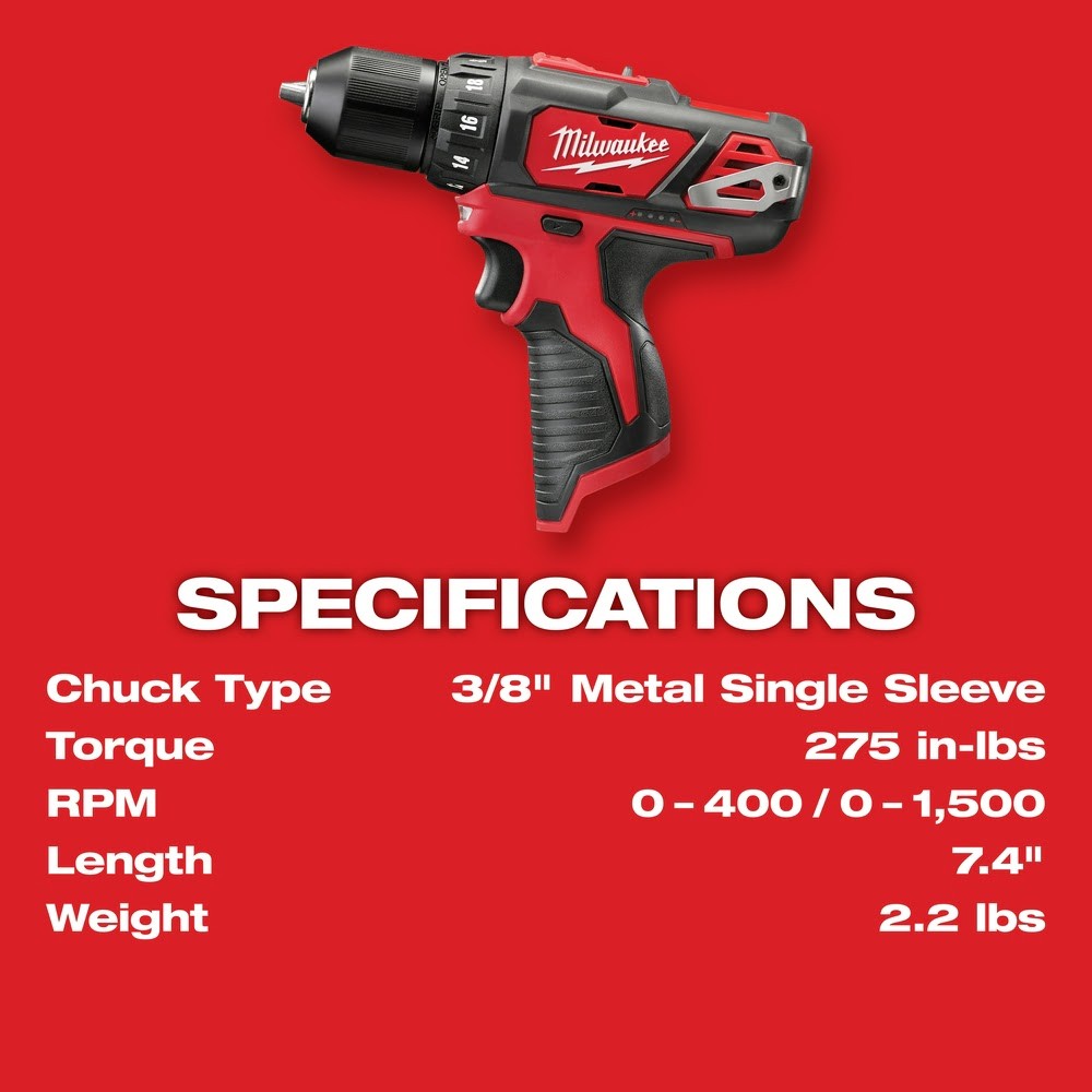 Milwaukee 2407-20 M12 3/8” Drill/Driver (Bare) - 4