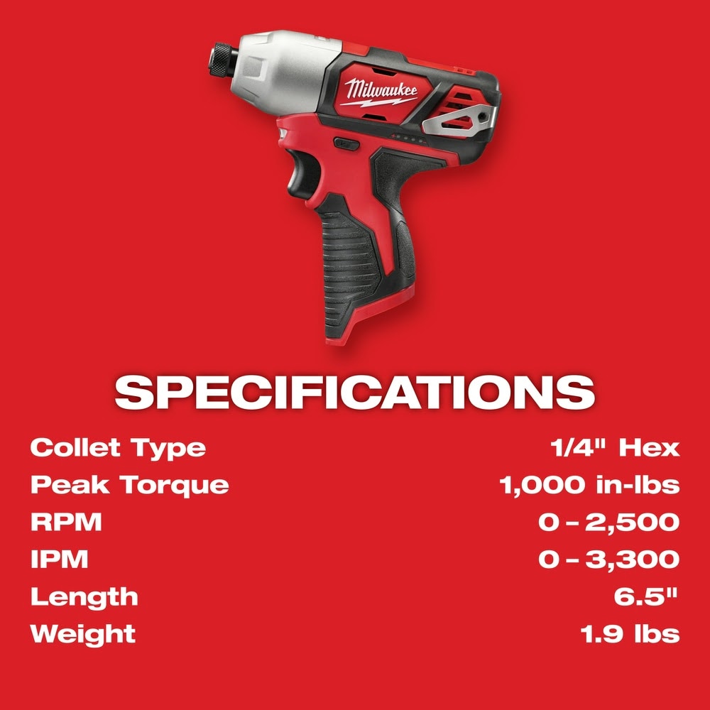 Milwaukee 2462-20 M12 1/4” Hex Impact Driver (Bare) - 4