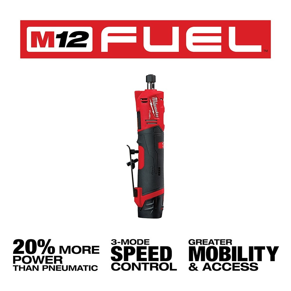 Milwaukee 2486-22 M12 FUEL Straight Die Grinder, 2 Battery Kit - 3