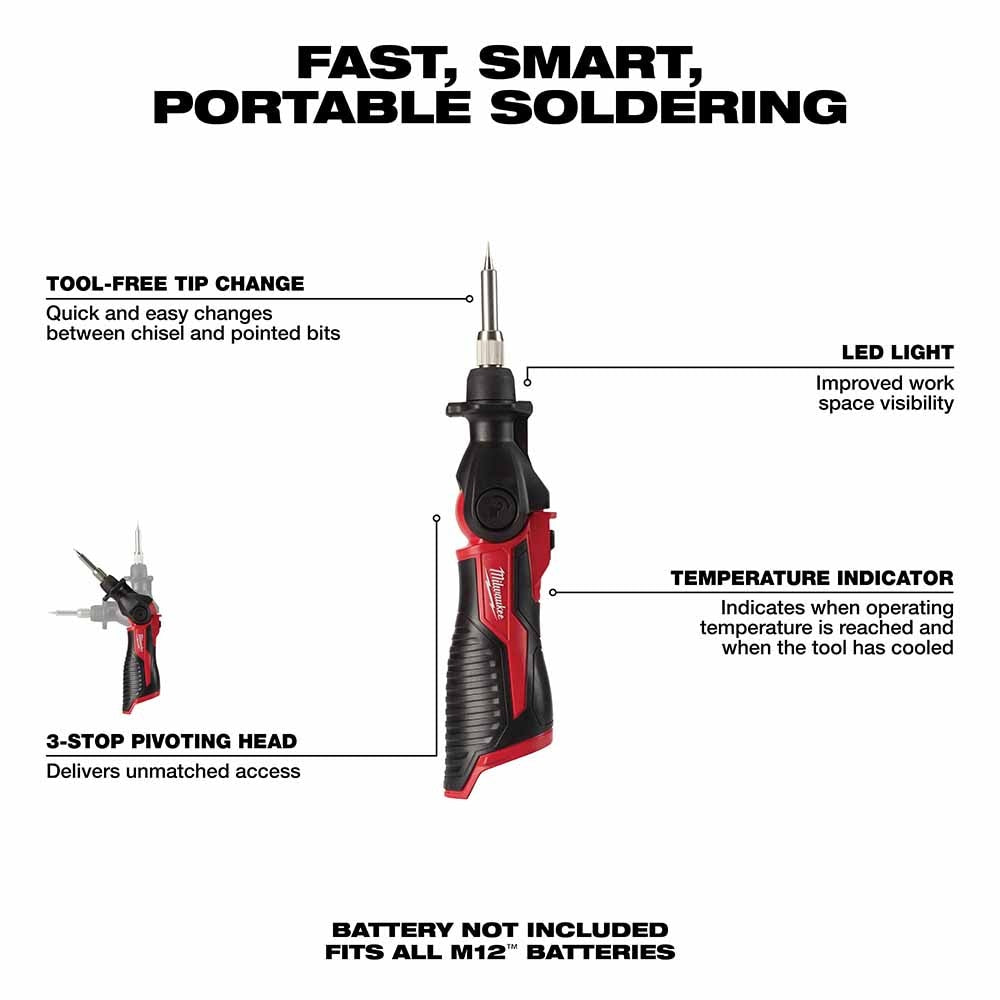 Milwaukee 2488-20 M12 Soldering Iron Bare Tool - 3
