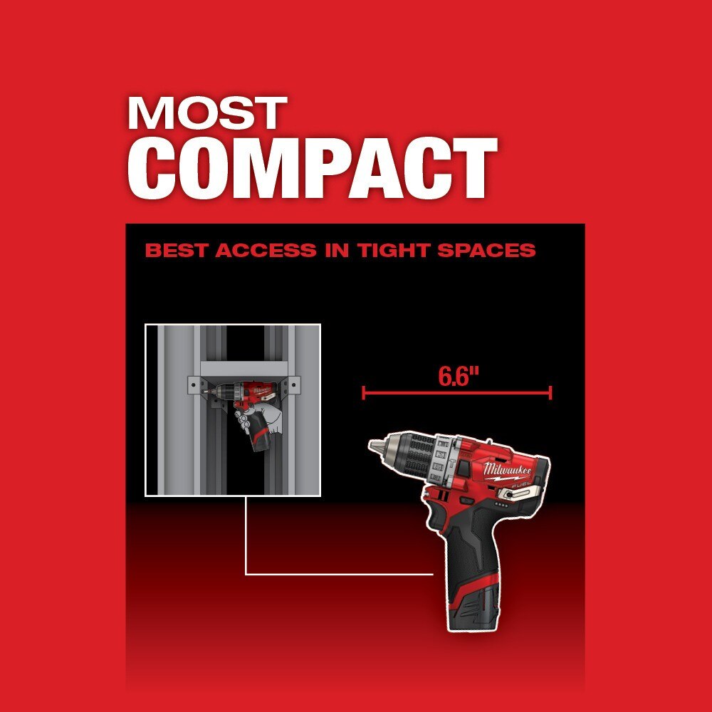Milwaukee 2504-22 M12 FUEL 1/2" Hammer Drill Kit with Charger and Carrying Case (2 Batteries) - 6